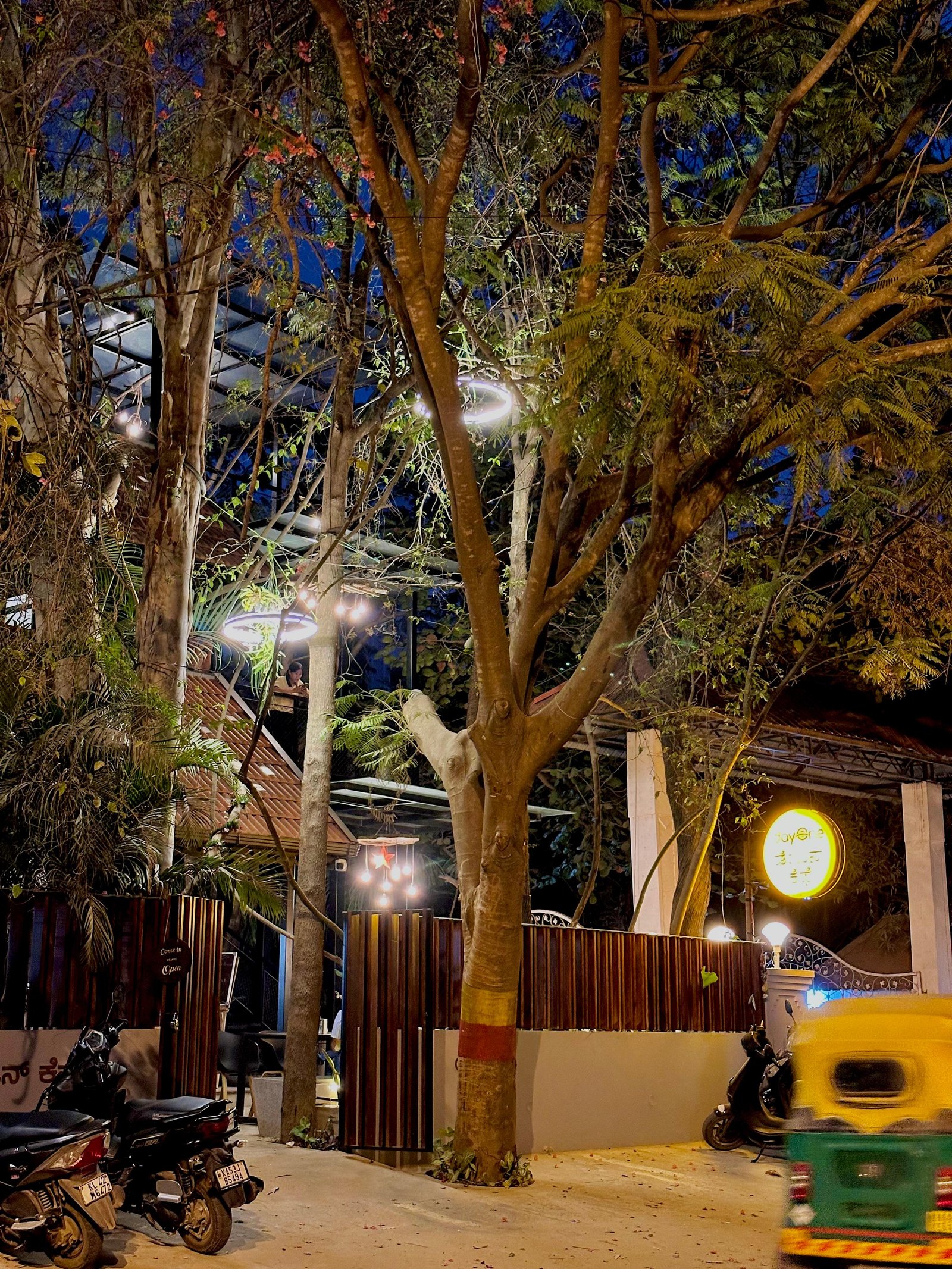 Sunrise yoga at the cafe garden